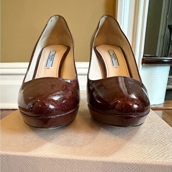 Prada Patent Leather Platform Heels - Picture 2 of 16